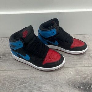Nike Jordan 1 Kids Sneakers - Black, Red, and Blue